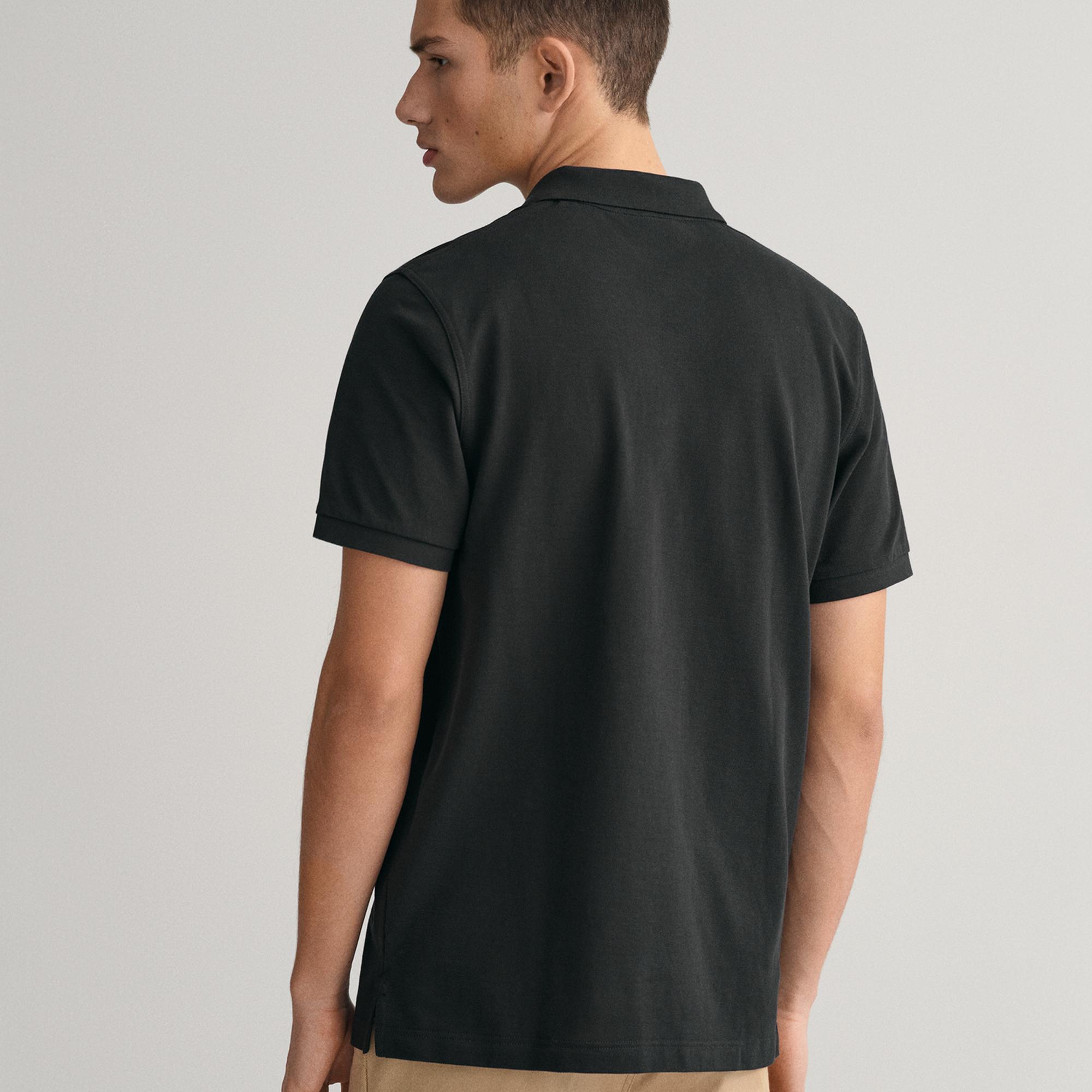 GANT Erkek Siyah Regular Fit Logolu Polo