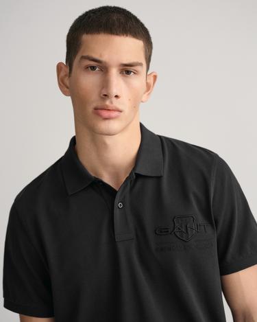  GANT Erkek Siyah Regular Fit Logolu Polo