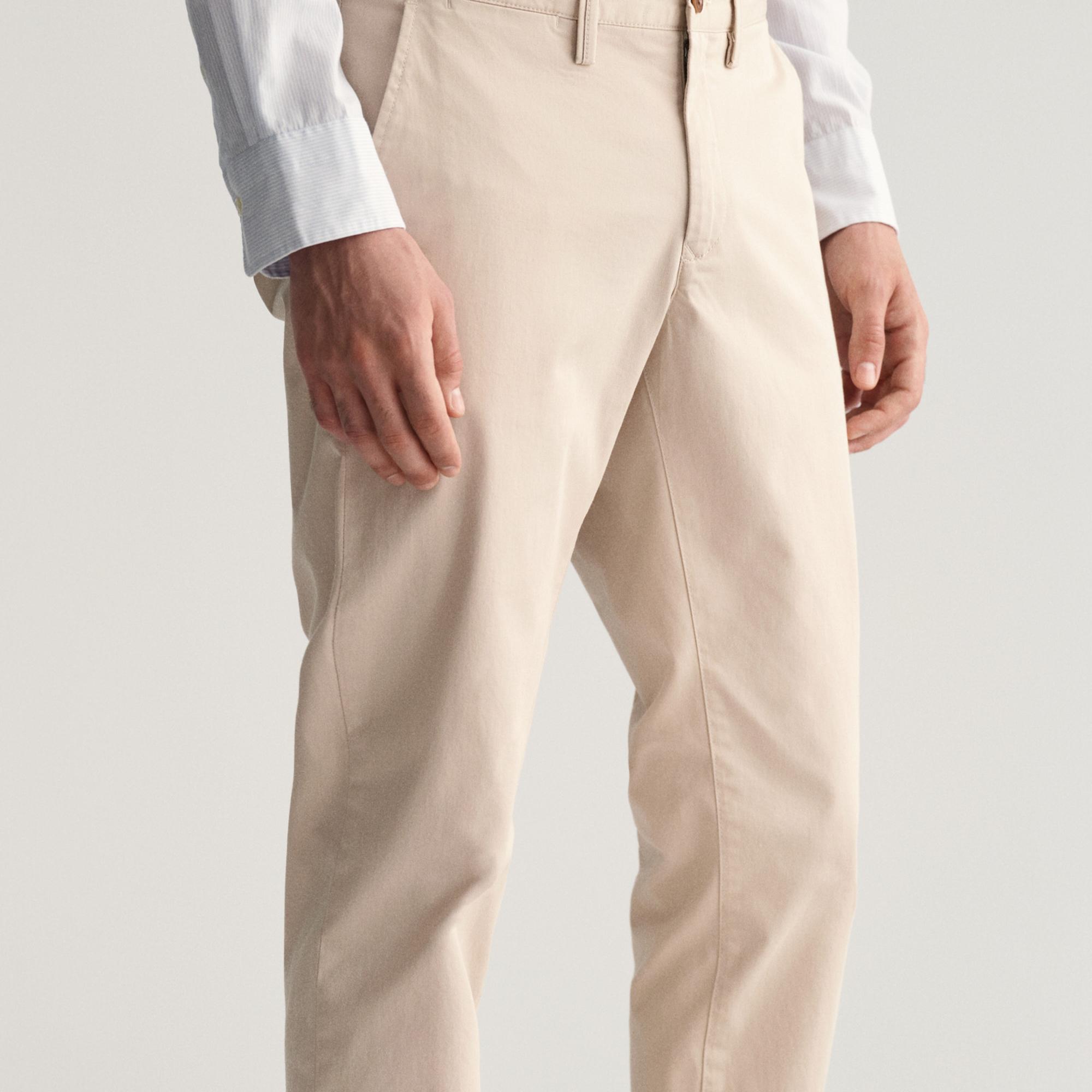 GANT Erkek Krem Slim Fit Chino Pantolon