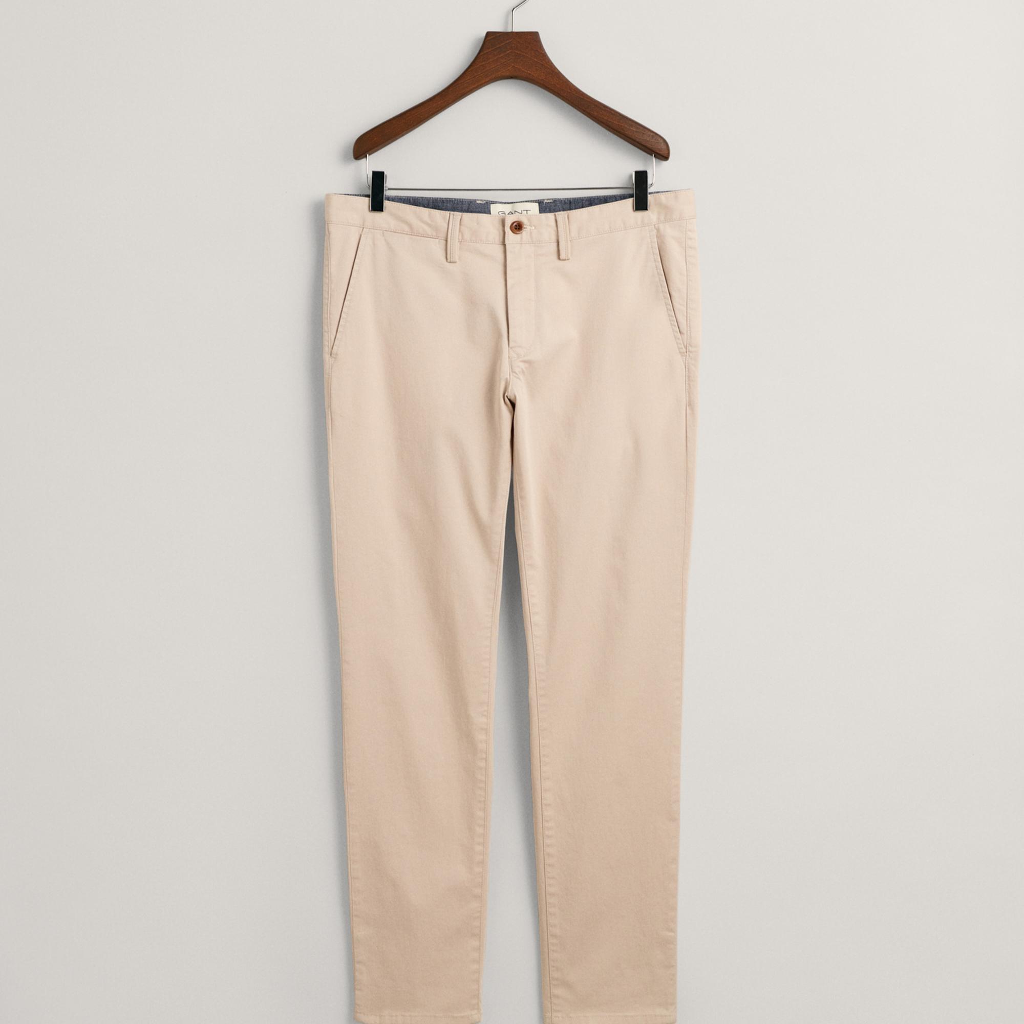 GANT Erkek Krem Slim Fit Chino Pantolon