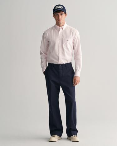  GANT Erkek Pembe Regular Fit Çizgili Düğmeli Yaka Gömlek