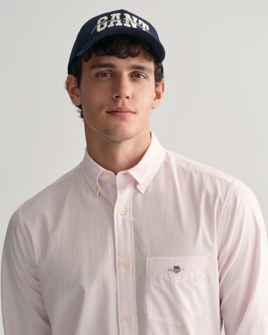  GANT Erkek Pembe Regular Fit Çizgili Düğmeli Yaka Gömlek