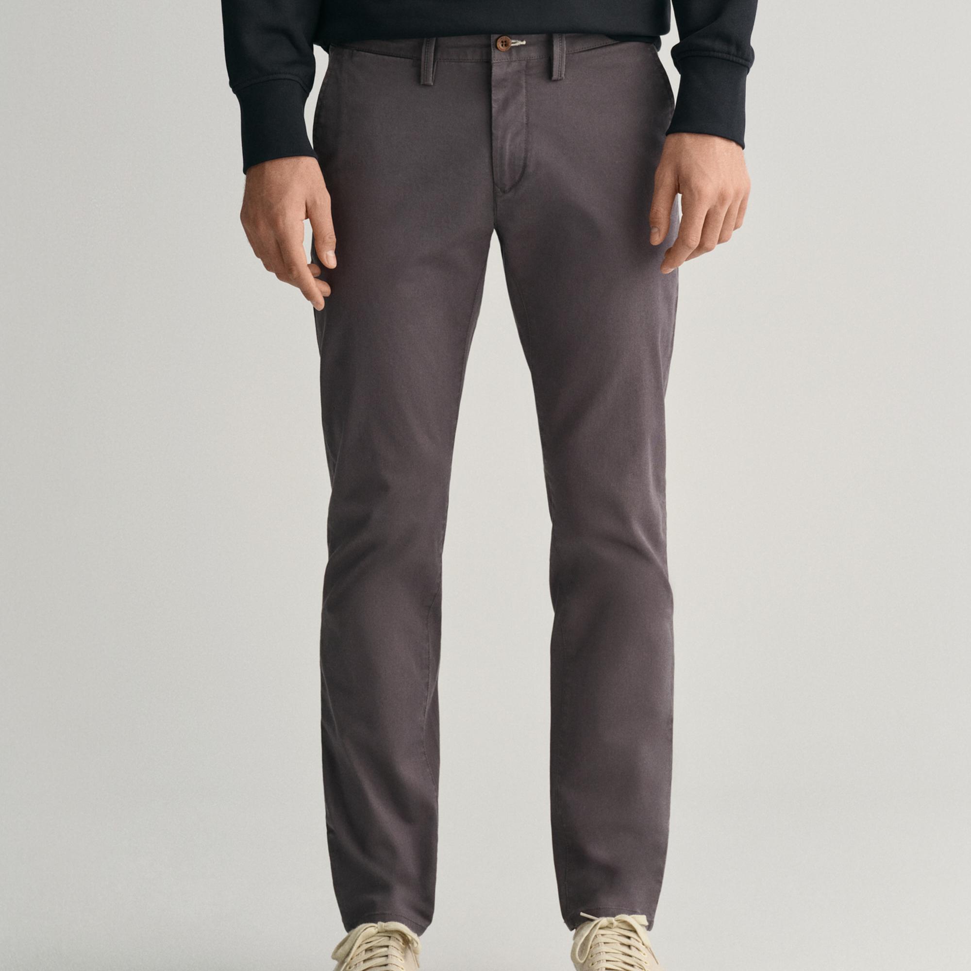 GANT Erkek Gri Slim Fit Chino Pantolon