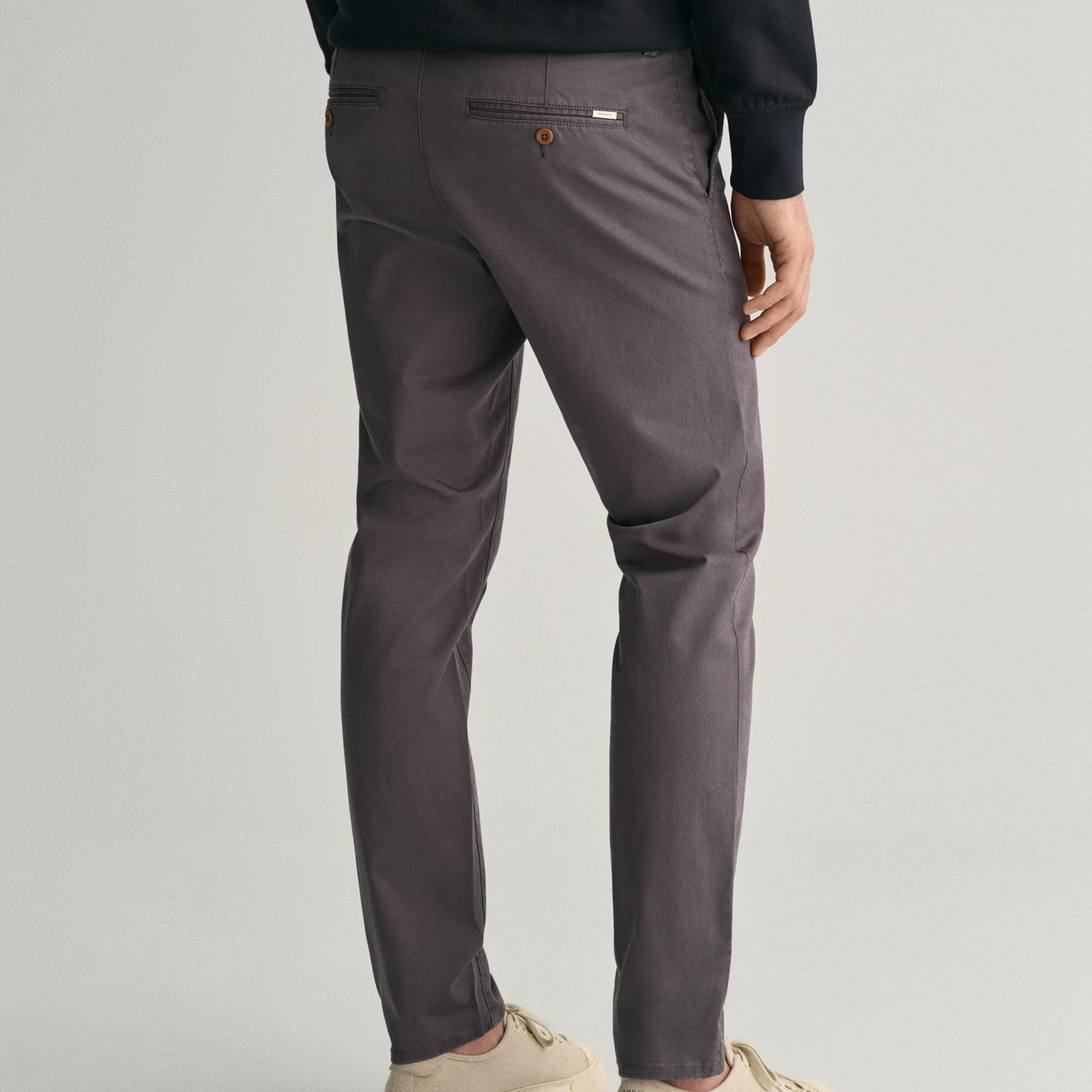 GANT Erkek Gri Slim Fit Chino Pantolon