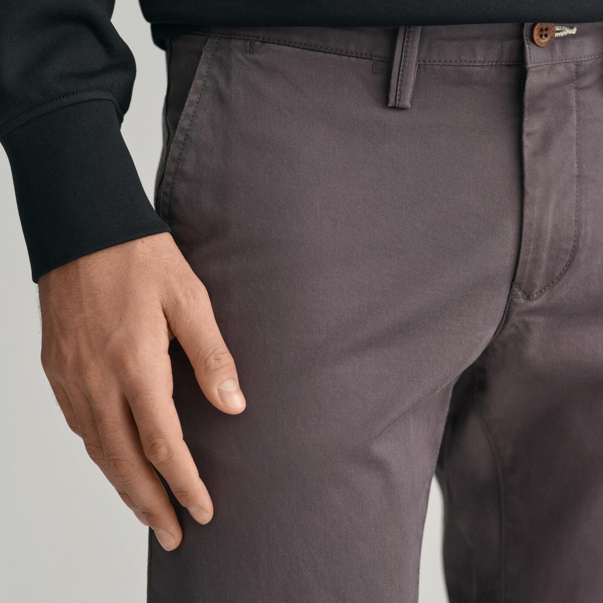 GANT Erkek Gri Slim Fit Chino Pantolon