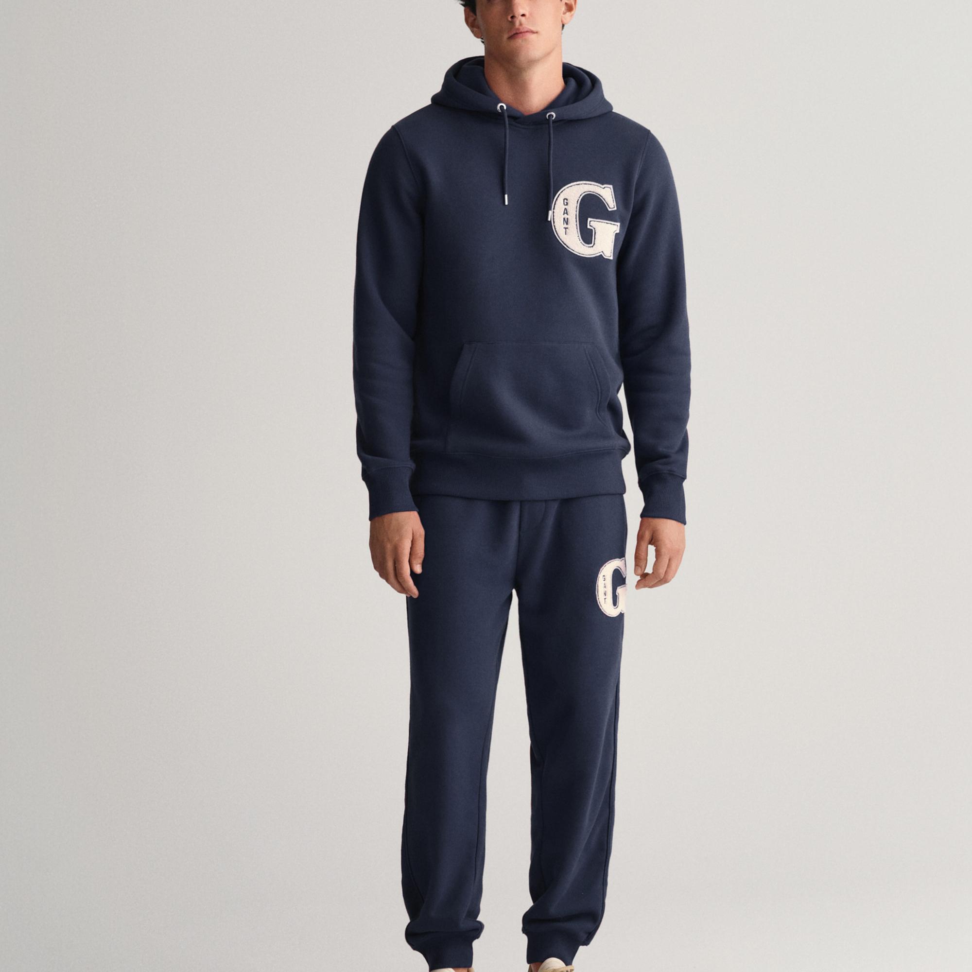 GANT Erkek Lacivert Regular Fit Logolu Eşofman Altı