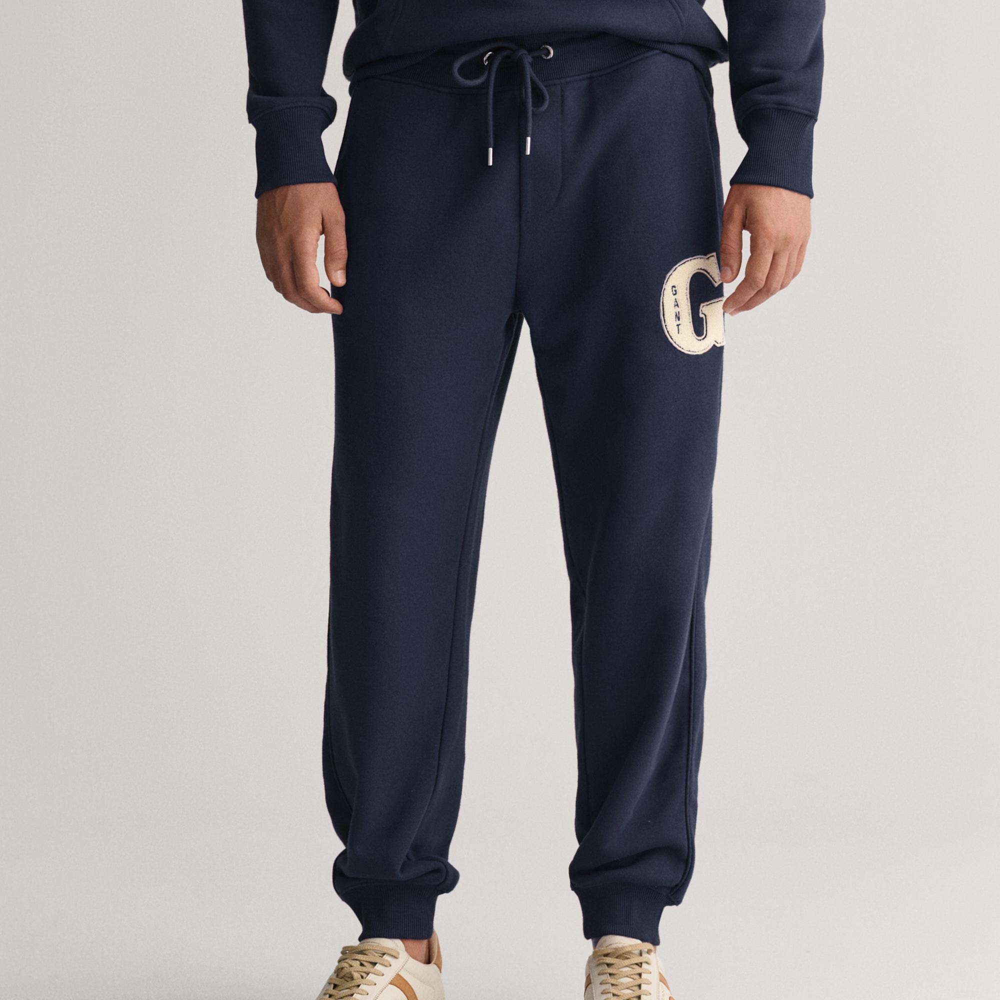 GANT Erkek Lacivert Regular Fit Logolu Eşofman Altı