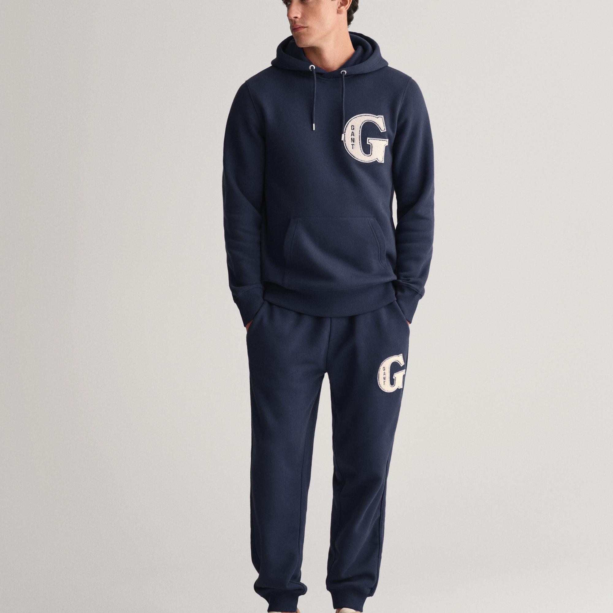 GANT Erkek Lacivert Regular Fit Logolu Eşofman Altı