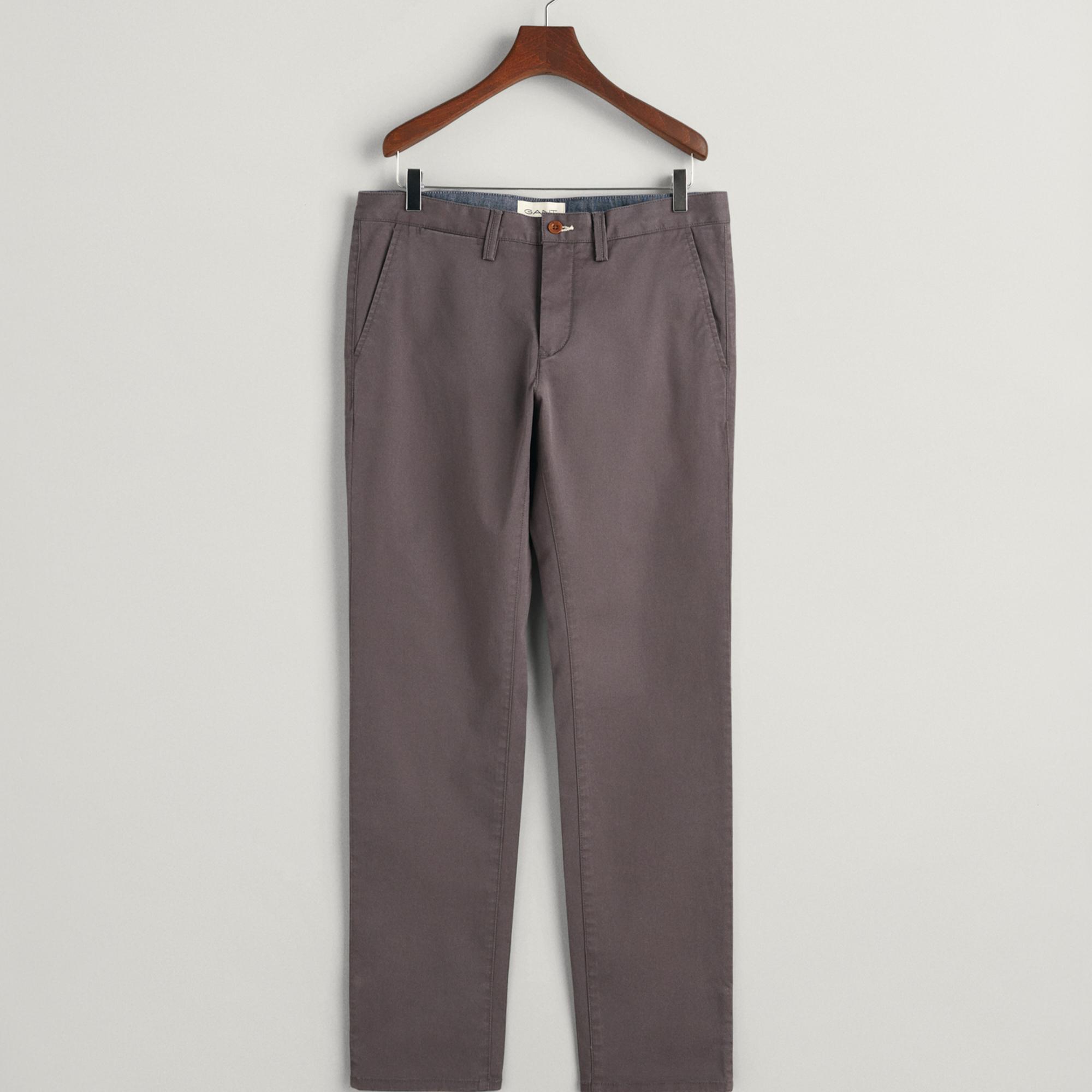 GANT Erkek Gri Slim Fit Chino Pantolon