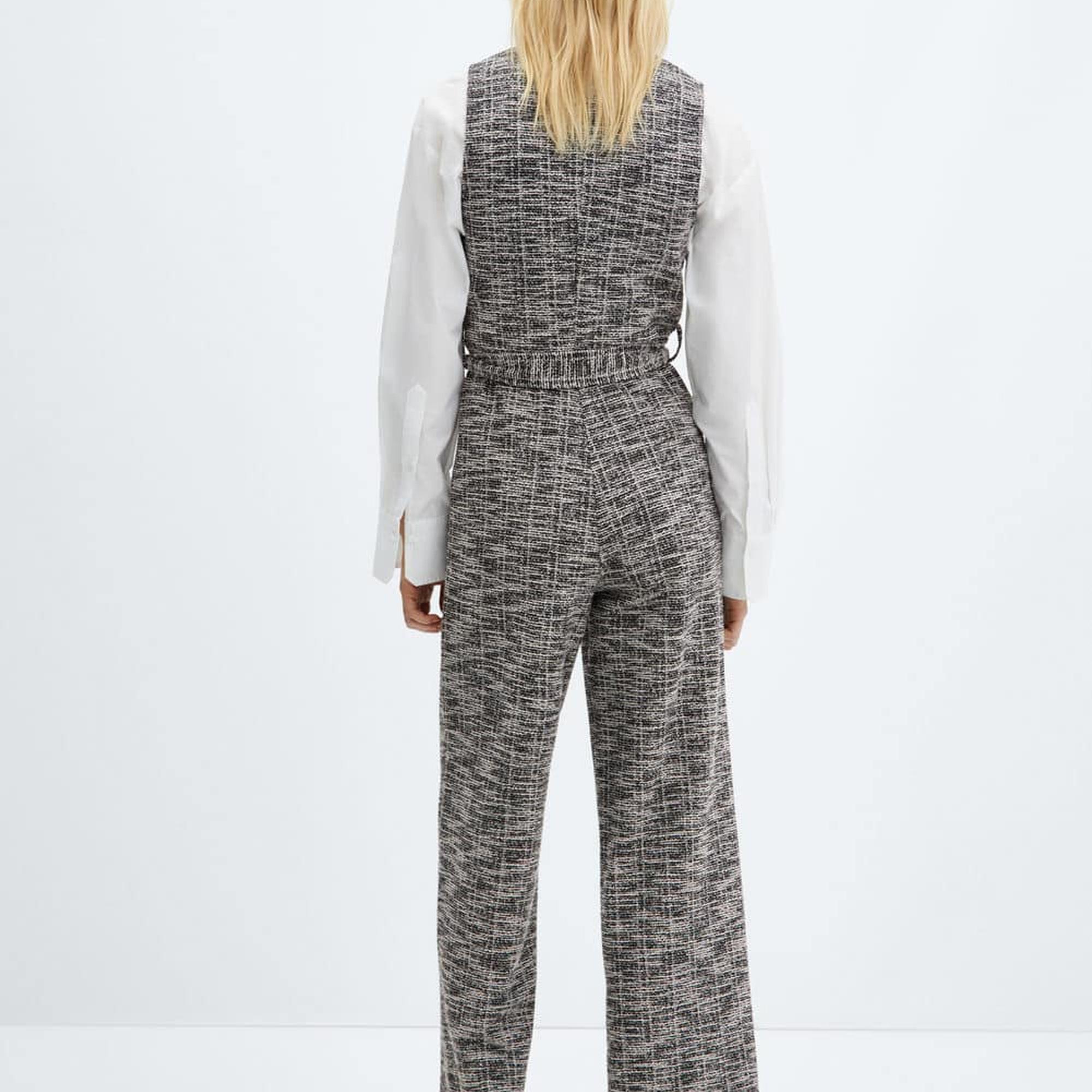 Mango Kadın Kırçıllı Tüvit Tulum Ekru