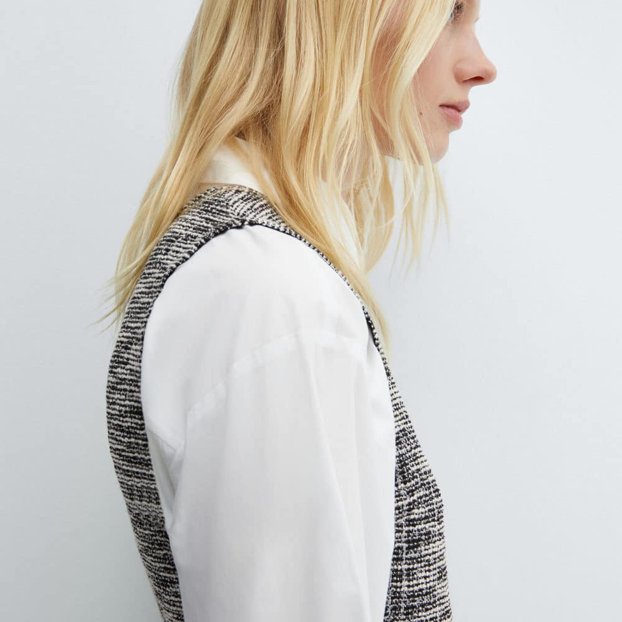 Mango Kadın Kırçıllı Tüvit Tulum Ekru