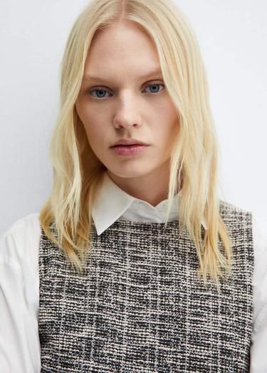  Mango Kadın Kırçıllı Tüvit Tulum Ekru