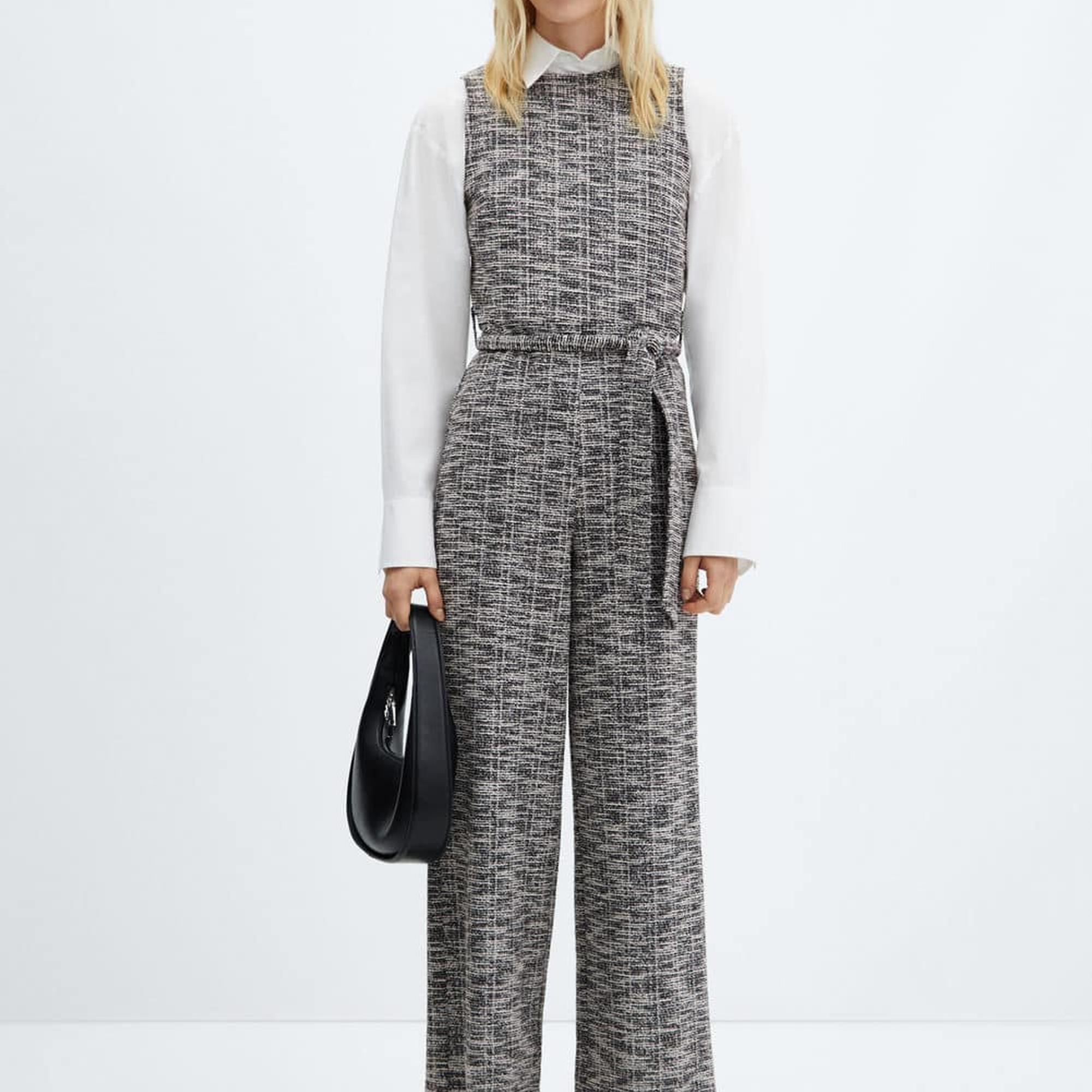 Mango Kadın Kırçıllı Tüvit Tulum Ekru