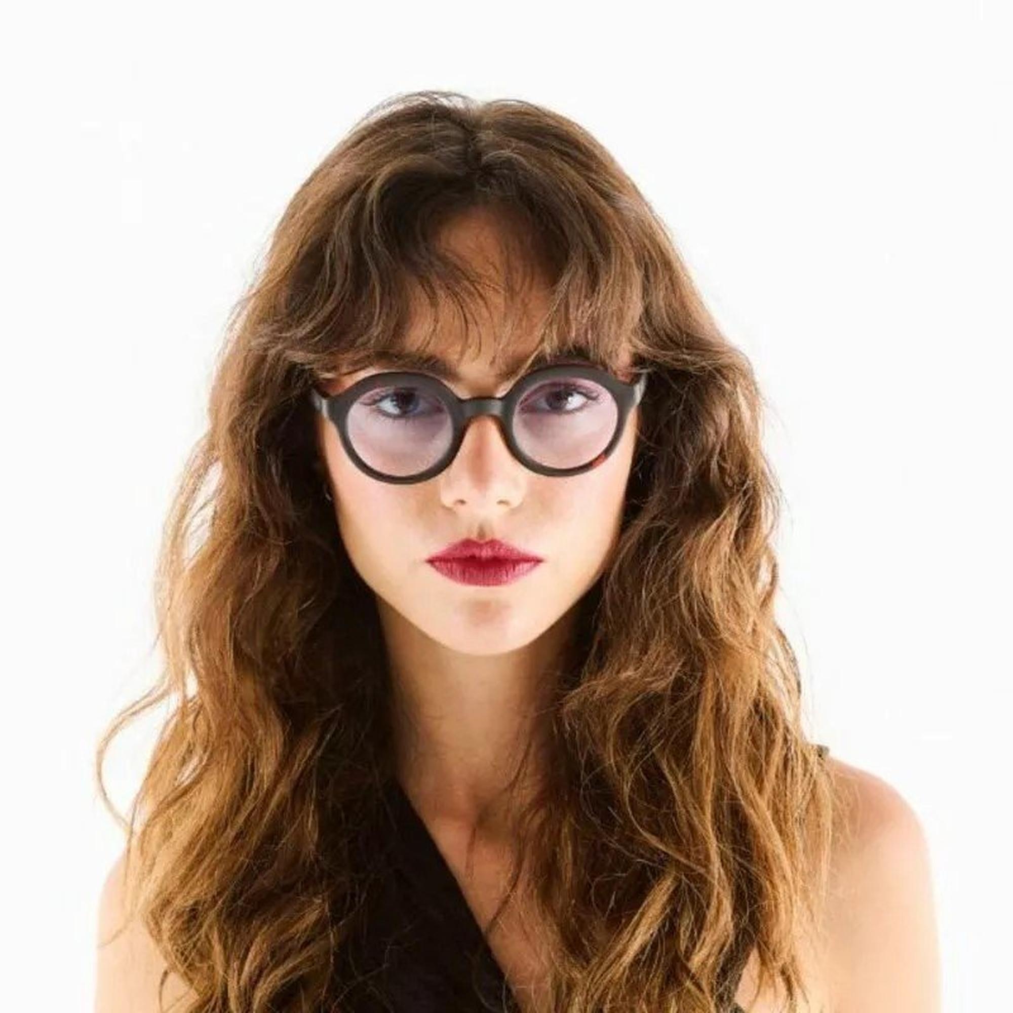 Okkia Lauro Unisex Yuvarlak Siyah Havana Güneş Gözlüğü 
 Mavi Degrade