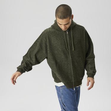  Les Benjamins 402 Erkek Haki Zip Hoodie Sweatshirt