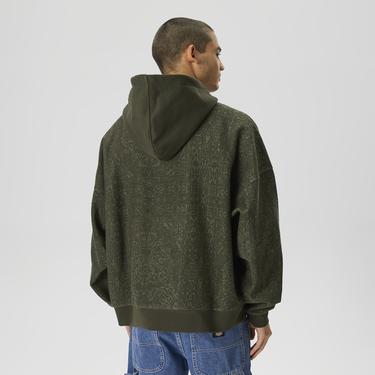  Les Benjamins 402 Erkek Haki Zip Hoodie Sweatshirt