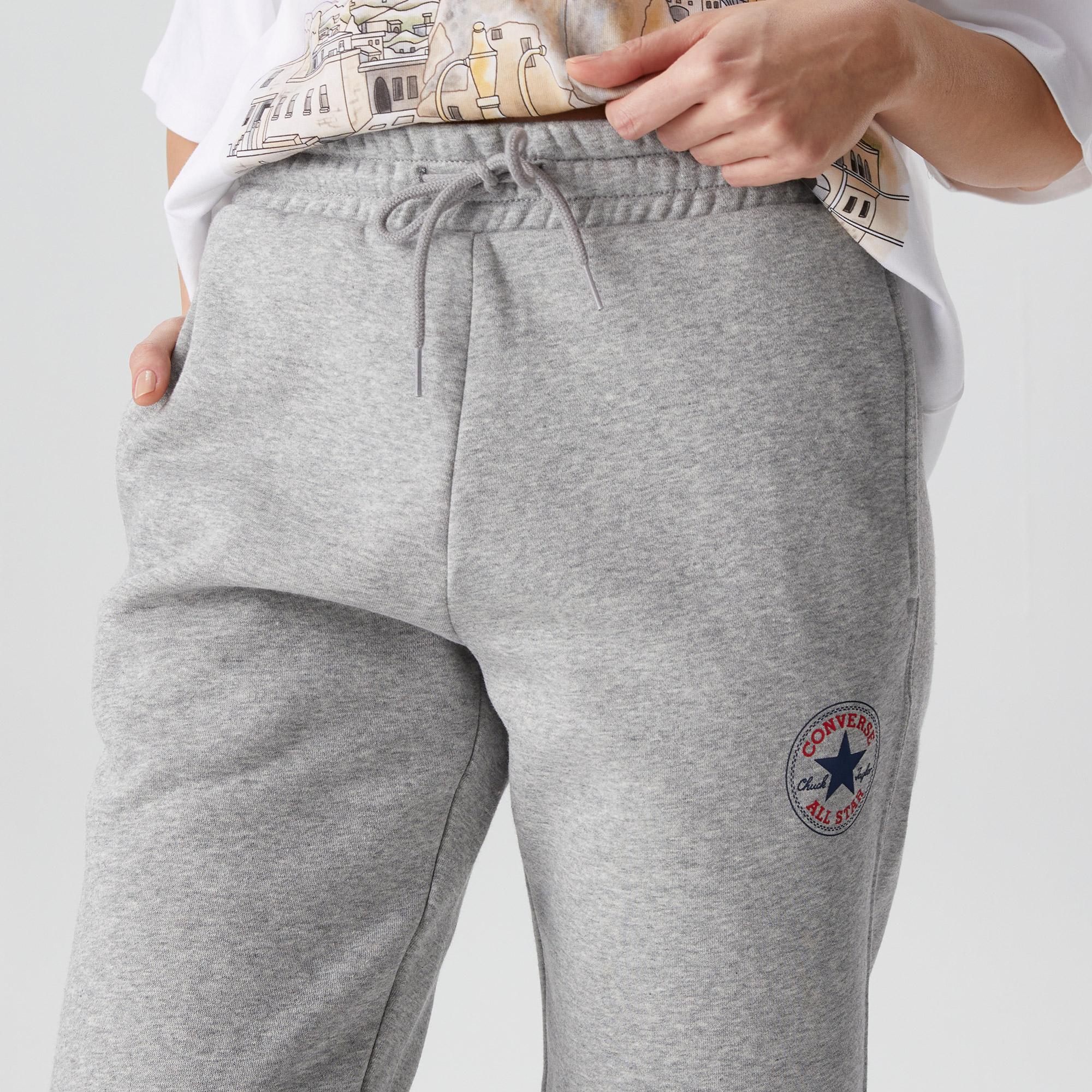 Converse Go-To All Star Patch Standard Fit Fleece Unisex Gri Eşofman Altı