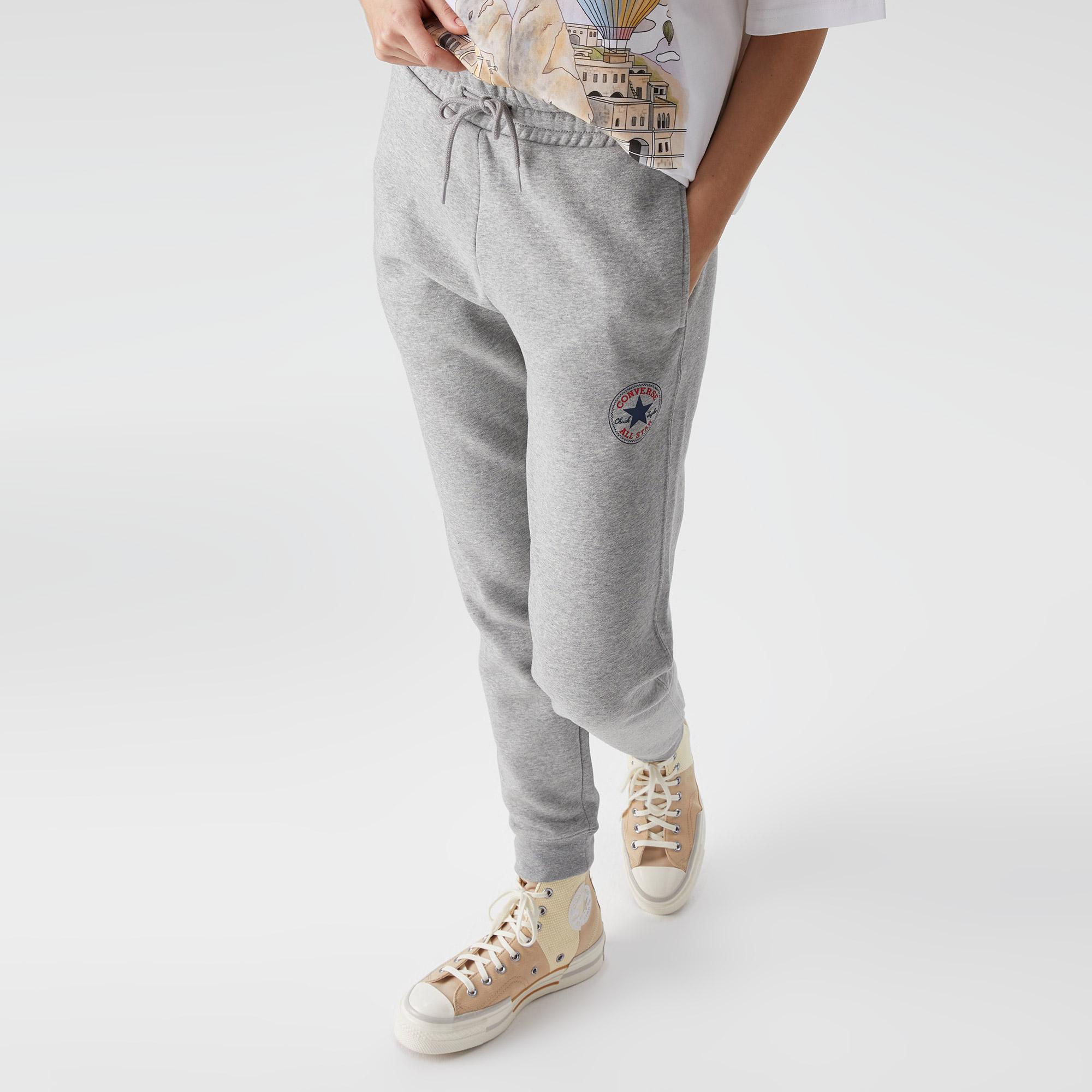 Converse Go-To All Star Patch Standard Fit Fleece Unisex Gri Eşofman Altı