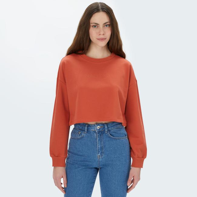  Nautica Kadın Kiremit Sweatshirt