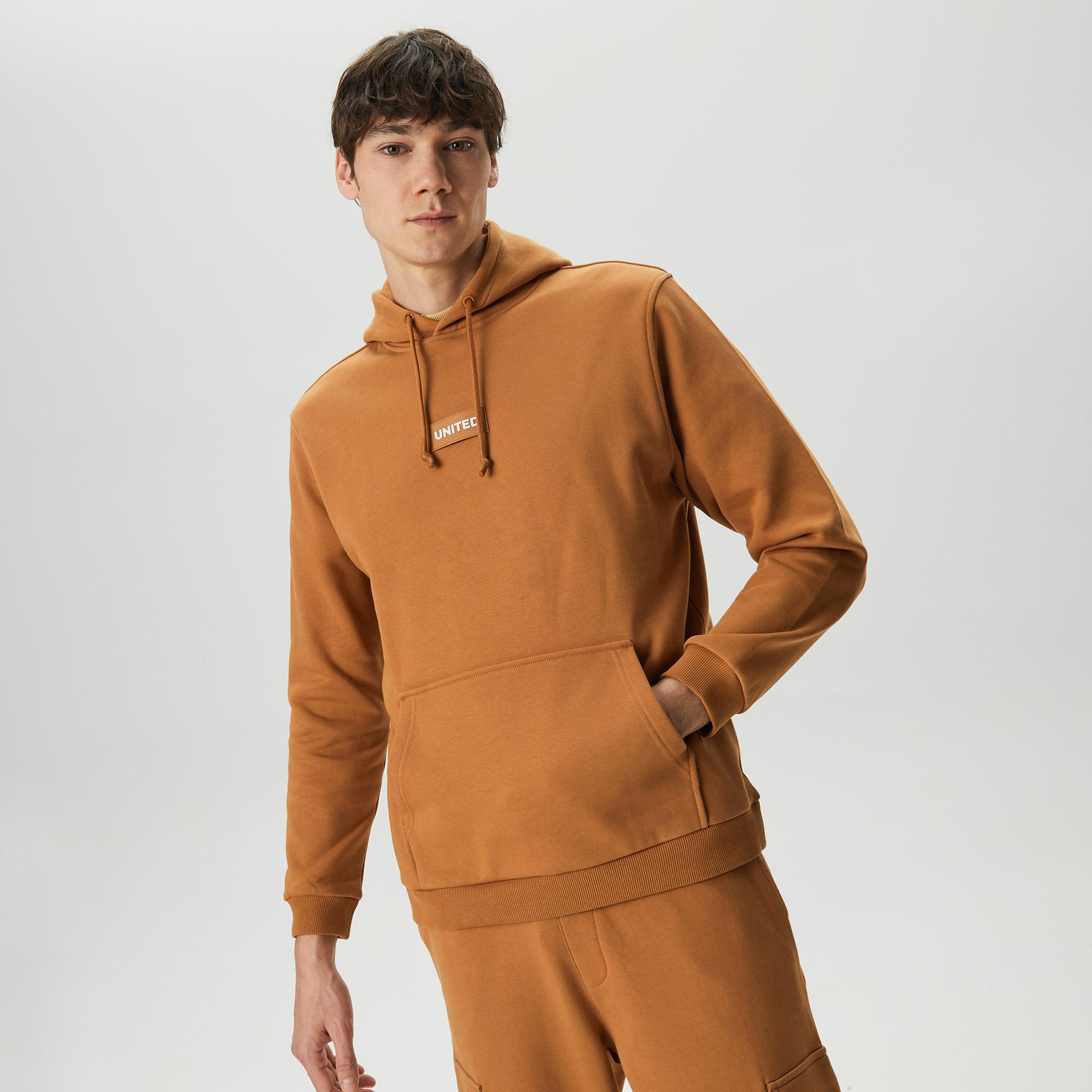 UNITED4 Classic Erkek Kahverengi Hoodie
