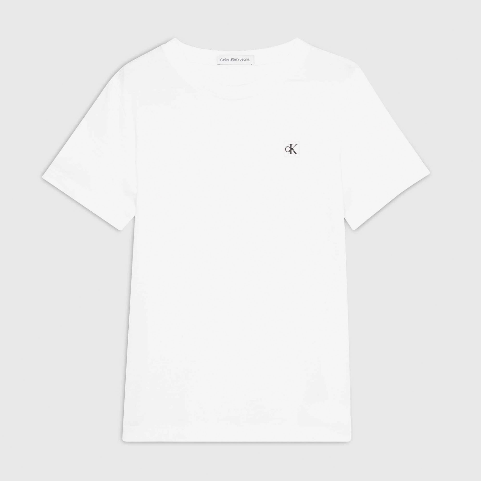  Calvin Klein Jeans Square Badge Çocuk Beyaz T-Shirt
