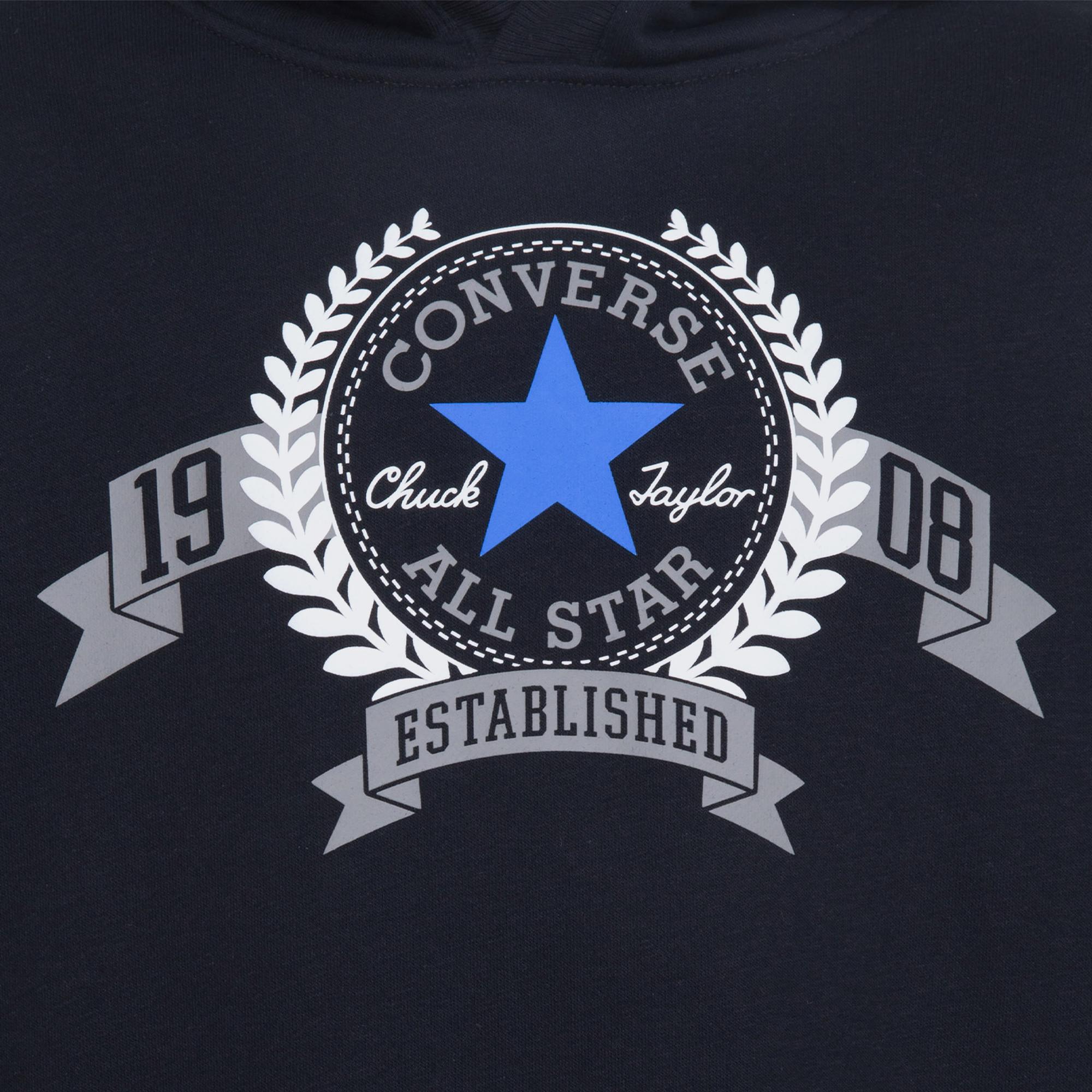 Converse Rec Club Ft Stripe Pullover Çocuk Siyah Hoodie