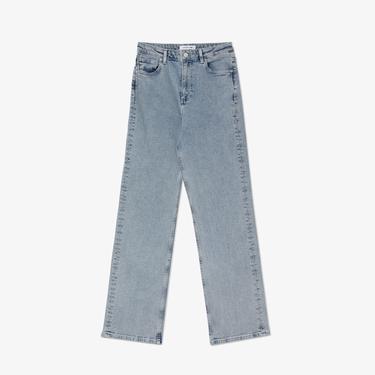  Kadın Straight Fit Mavi Jean Pantolon