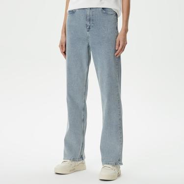  Kadın Straight Fit Mavi Jean Pantolon