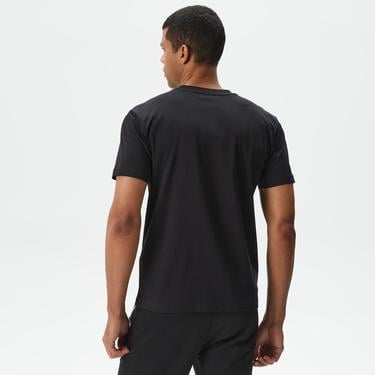  Erkek Relaxed Fit Bisiklet Yaka Baskılı Siyah T-Shirt