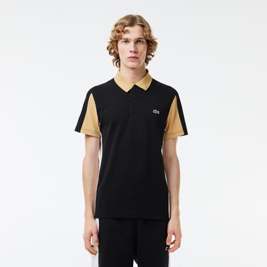  Lacoste Erkek Regular Fit Renk Bloklu Siyah Polo