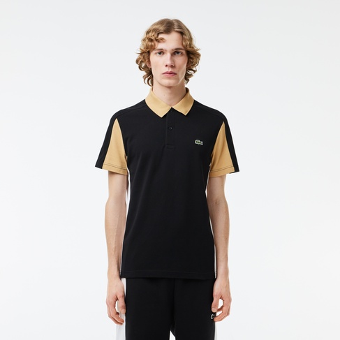  Lacoste Erkek Regular Fit Renk Bloklu Siyah Polo