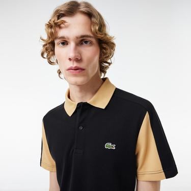  Lacoste Erkek Regular Fit Renk Bloklu Siyah Polo