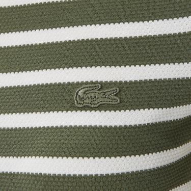  Kadın Slim Fit Bisiklet Yaka Çizgili Yeşil T-Shirt