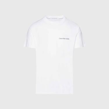  Calvin Klein Jeans Institutional Erkek Beyaz T-shirt