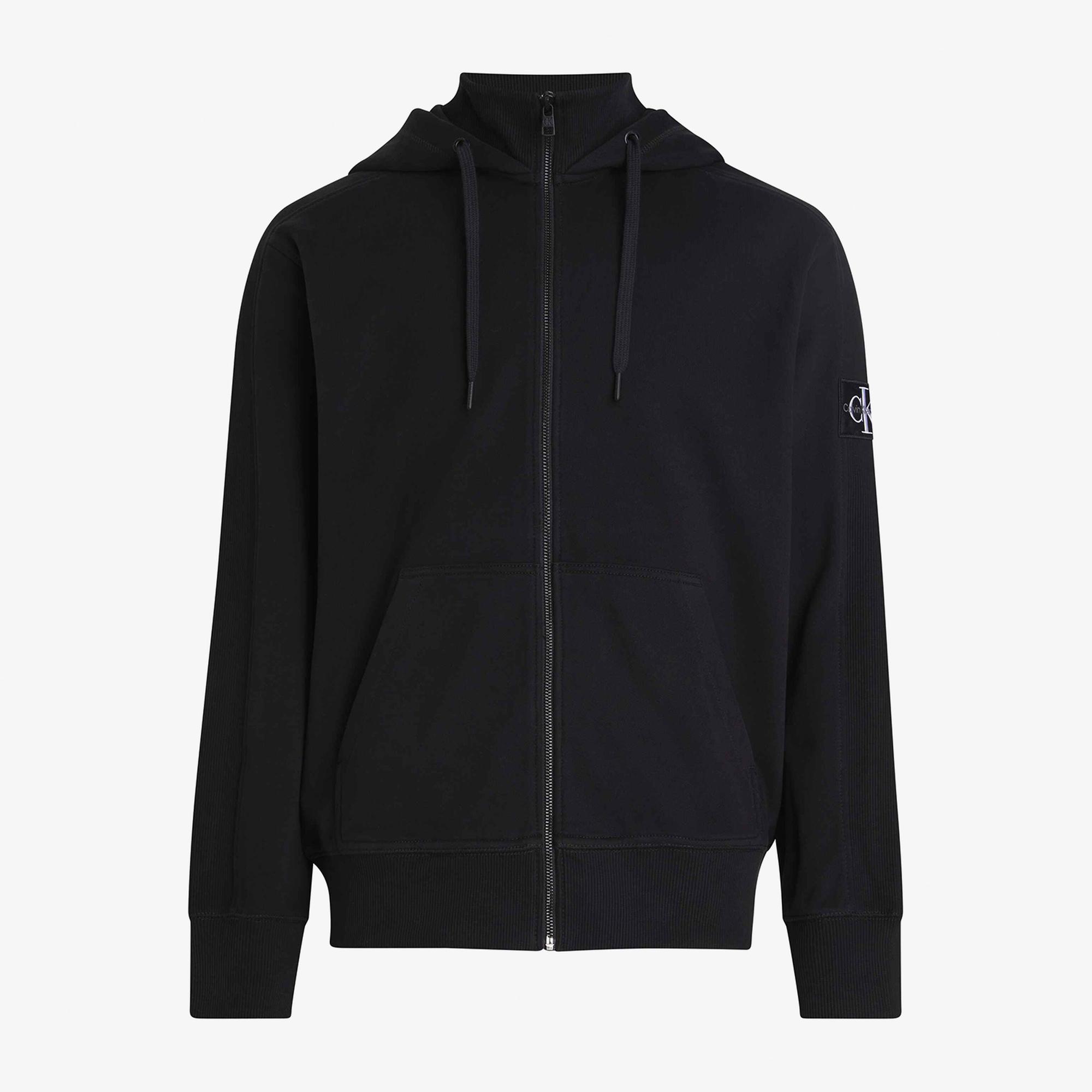 Calvin Klein Jeans Monologo Badge Erkek Siyah Eşofman Üstü