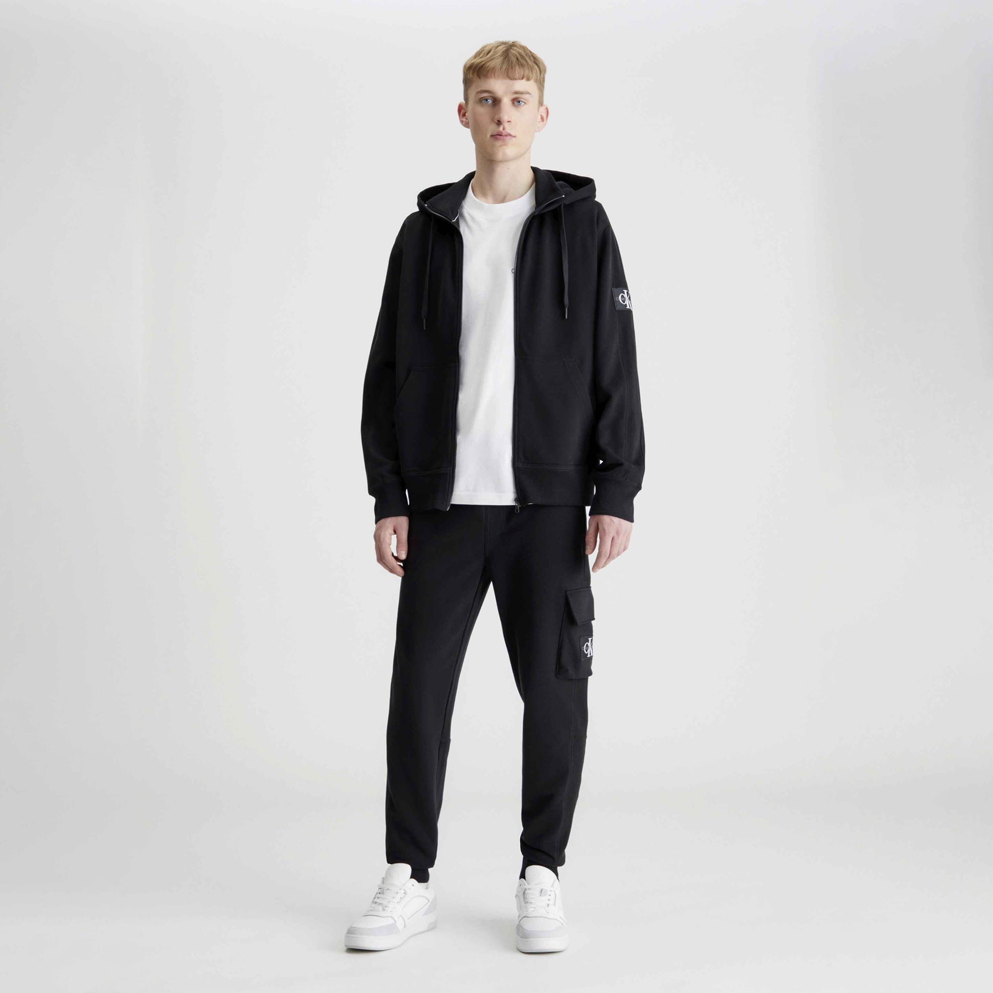  Calvin Klein Jeans Monologo Badge Erkek Siyah Eşofman Üstü