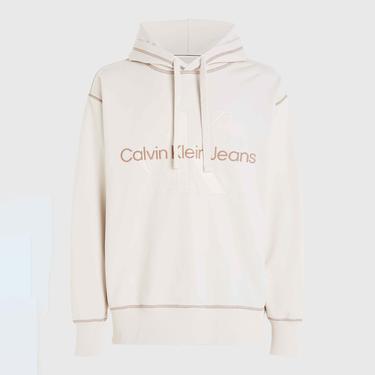  Calvin Klein Jeans Monologo Erkek Bej Sweatshirt