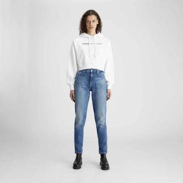  Calvin Klein Jeans Second Skin Kadın Beyaz Sweatshirt