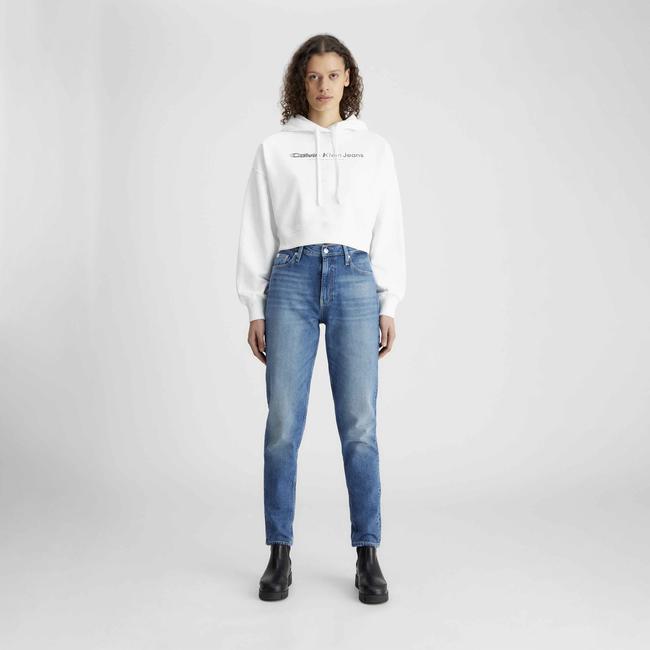  Calvin Klein Jeans Second Skin Kadın Beyaz Sweatshirt