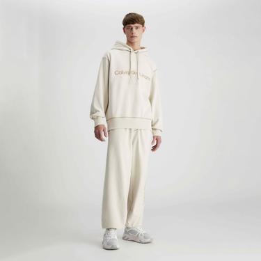  Calvin Klein Jeans Monologo Erkek Bej Sweatshirt