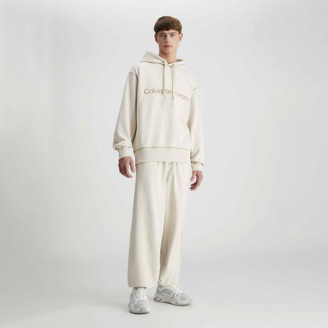  Calvin Klein Jeans Monologo Erkek Bej Sweatshirt