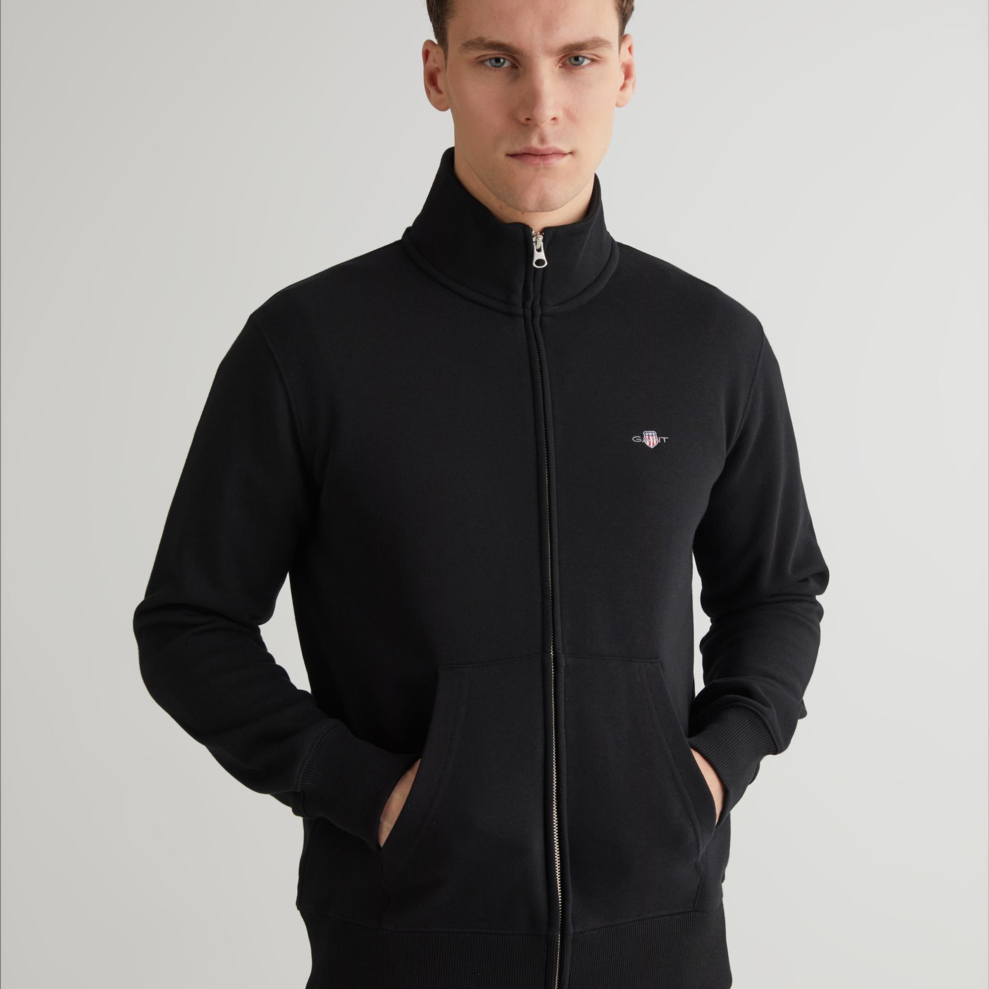 GANT Erkek Siyah Fermuarlı Hırka