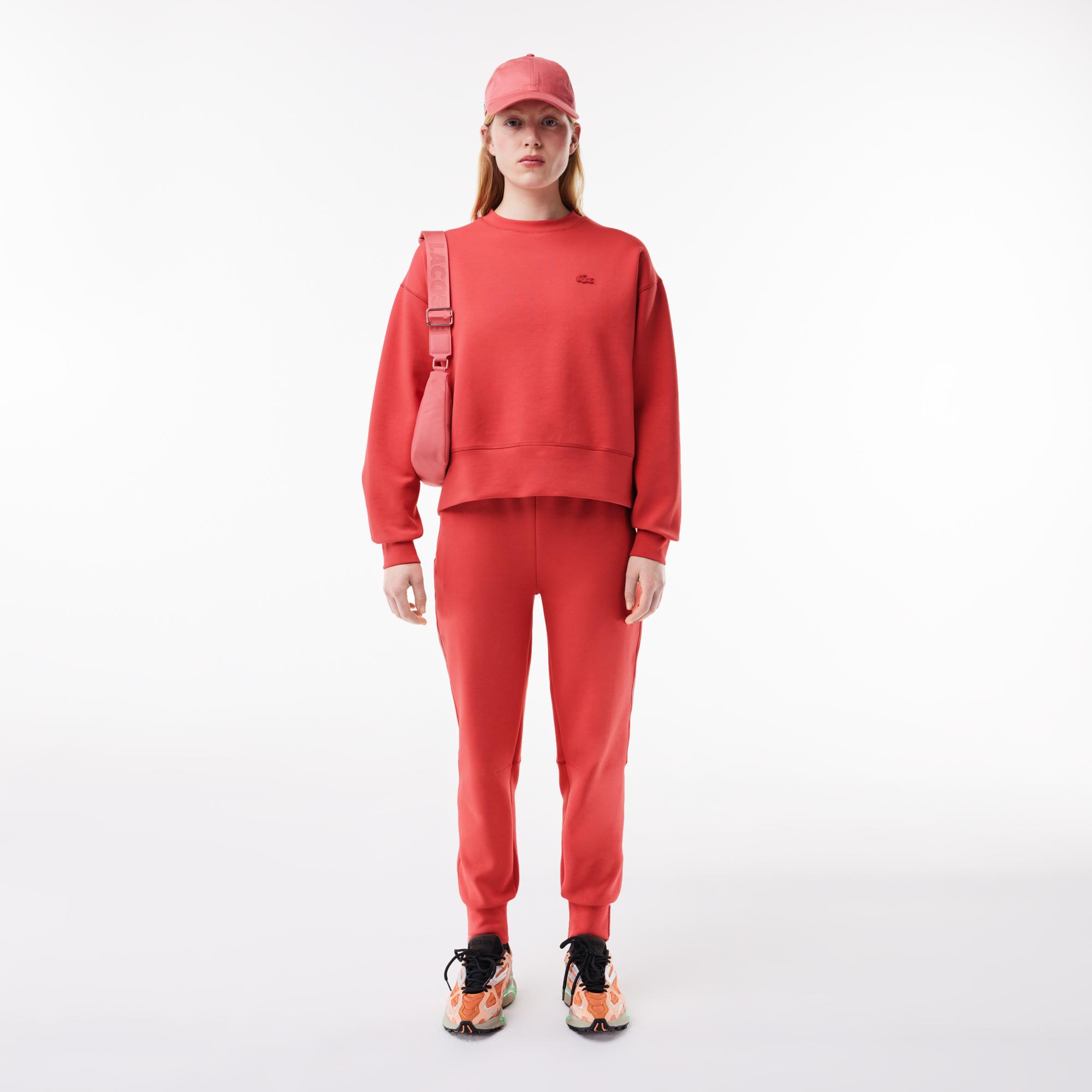 Kadın Bisiklet Yaka Kırmızı Sweatshirt