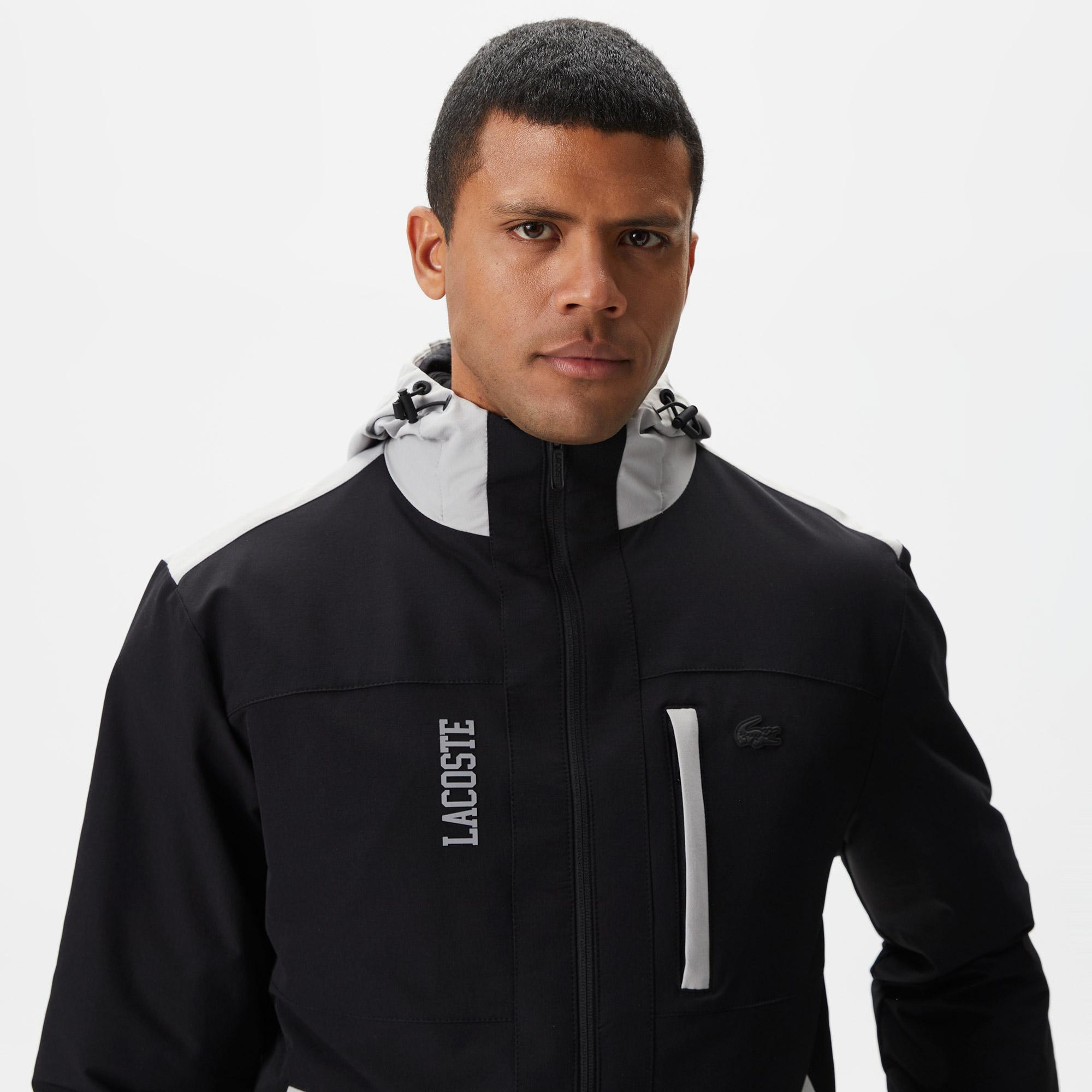 Erkek Kapüşonlu Siyah Mont