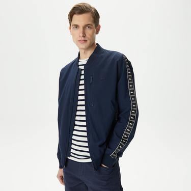  Erkek Baskılı Lacivert Bomber Ceket