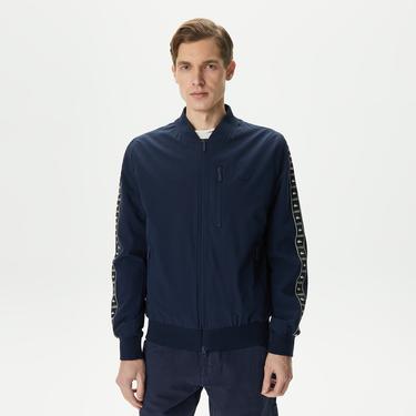 Erkek Baskılı Lacivert Bomber Ceket