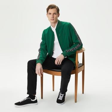  Erkek Baskılı Yeşil Bomber Ceket