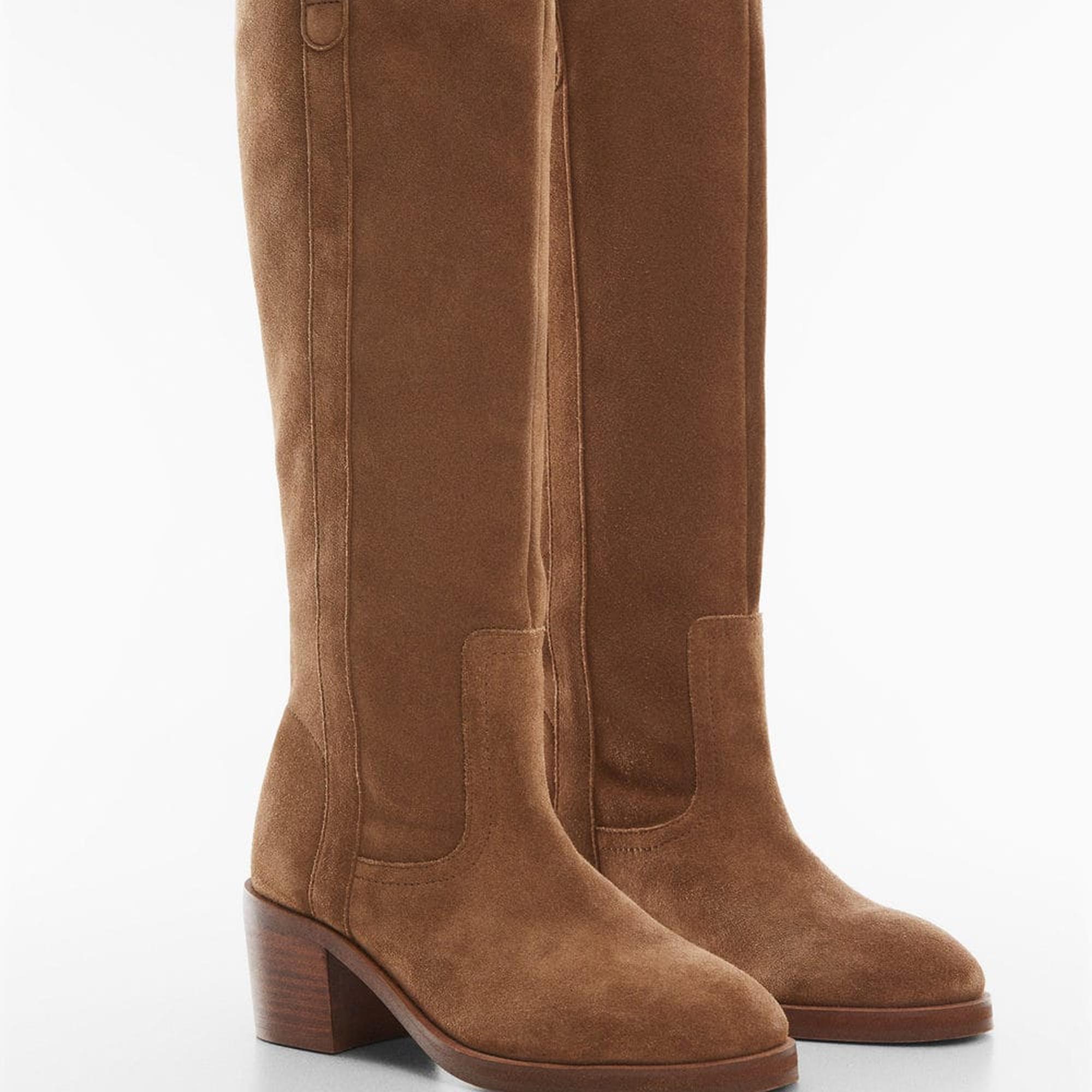 Mango Çocuk Topuklu Deri Bot Kahverengi