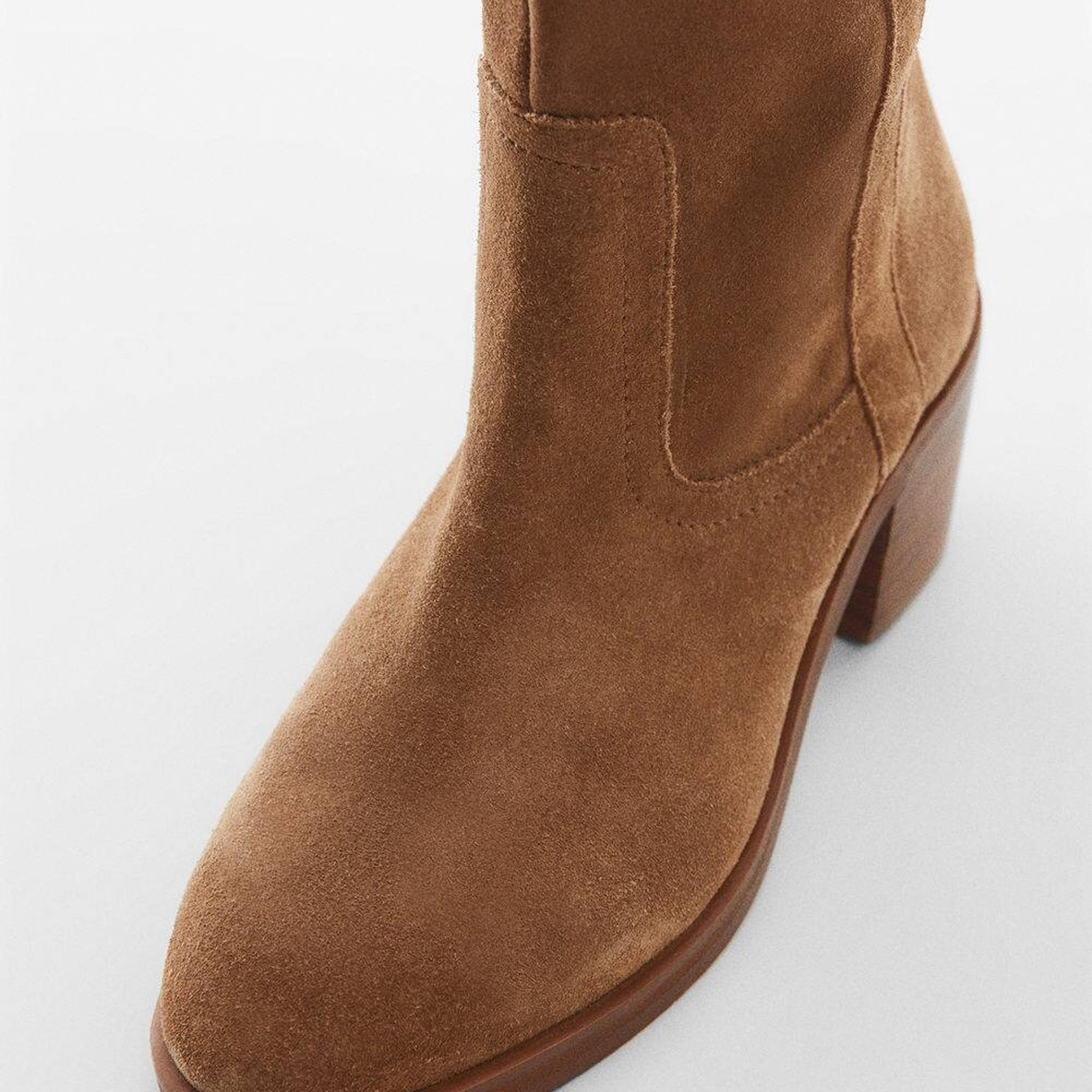 Mango Çocuk Topuklu Deri Bot Kahverengi