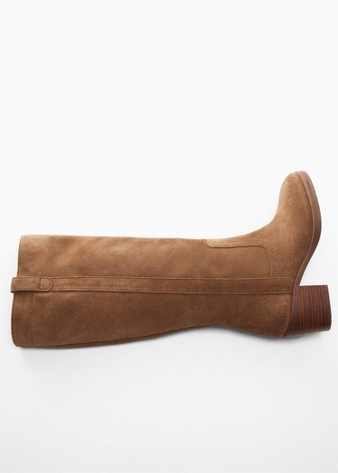  Mango Çocuk Topuklu Deri Bot Kahverengi
